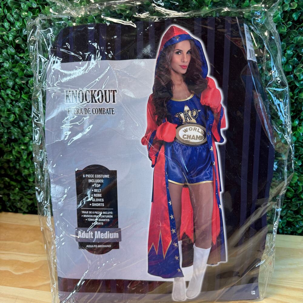 Knockout Sexy Boxer Halloween Costume for Women Sz Med With Accessories